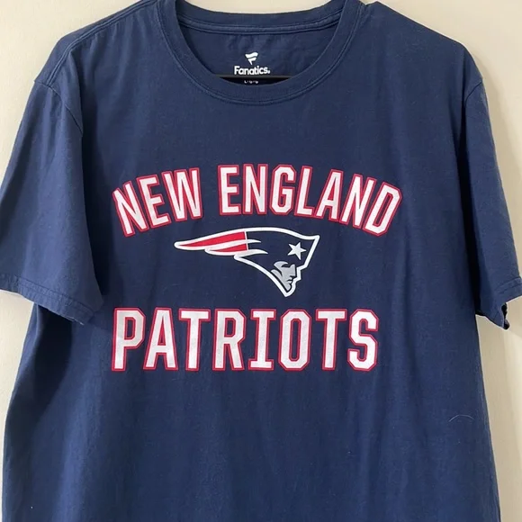 Fanatics New England Patriots Navy 100% Cotton Tee Size Large - Picture 3 of 6